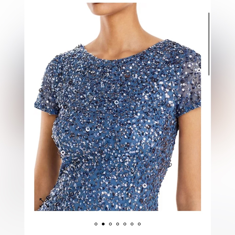 Sequined Cap Sleeve Gown - Picture 6 of 11